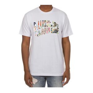 Billionaire Boys Club Crew Neck T-Shirt Curve Collage Mens White 861-2204